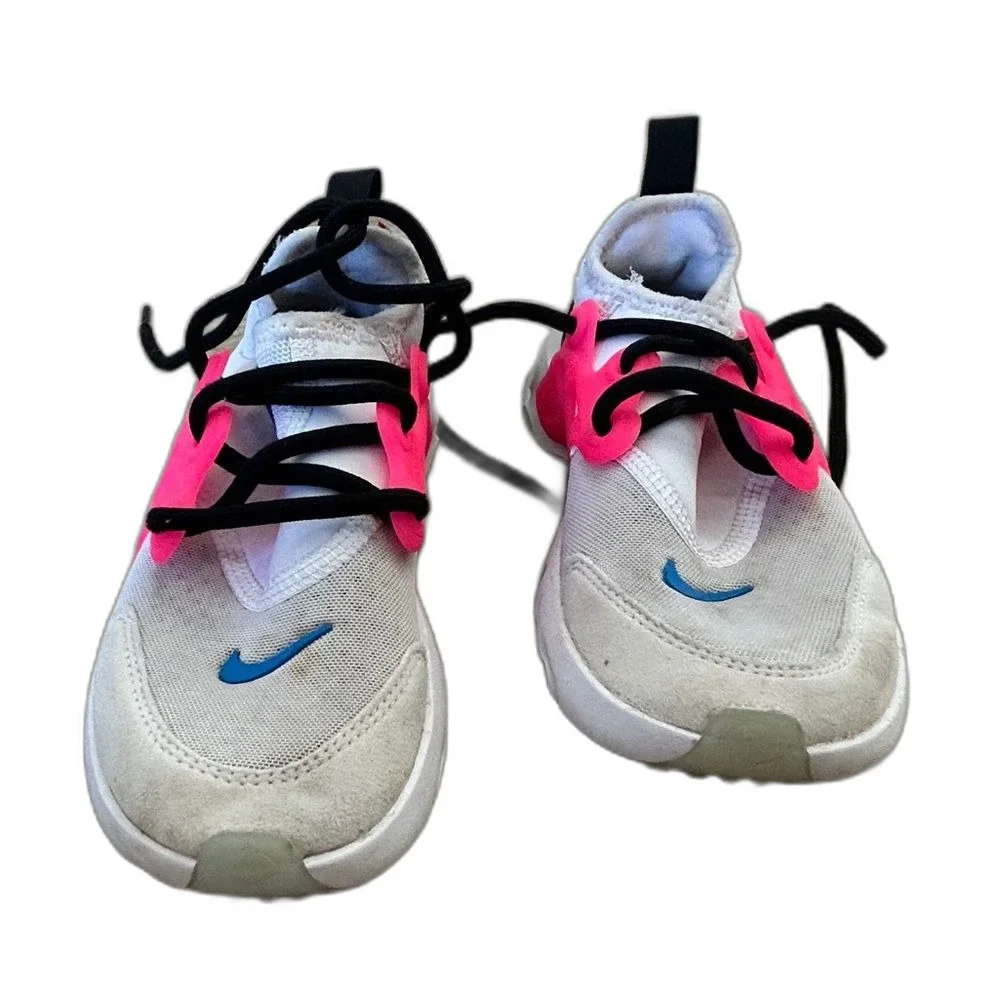 Nike React Presto GS 7 Toddler White Hyper Pink Blue Sneakers Shoes Kids Girls